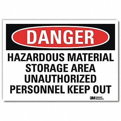 Danger Sign 7 in x 10 in Rflct Sheeting