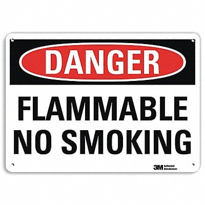 Danger No Smoking Sign 10 x 14 Alum