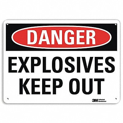 Danger Sign 7 in x 10 in Aluminum