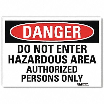 Danger Sign 7 in x 10 in Rflct Sheeting