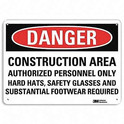 Danger Sign 10 in x 14 in Aluminum