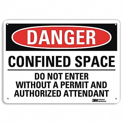 Danger Sign 7 in x 10 in Aluminum