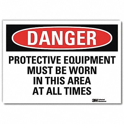 Danger Sign 7 in x 10 in Rflct Sheeting