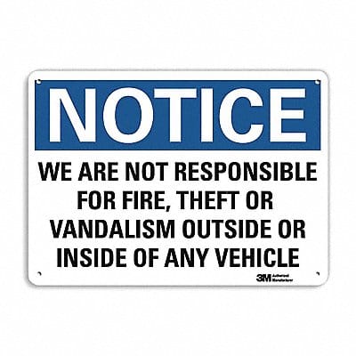 Notice Sign 7 in x 10 in Aluminum