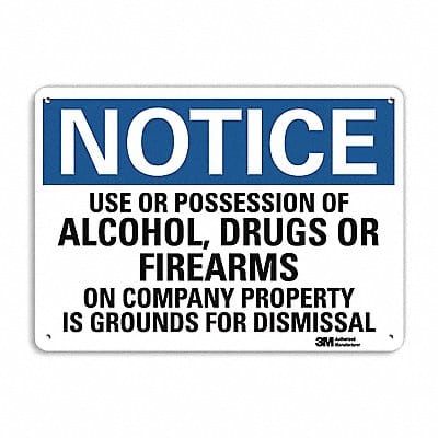 Notice Sign 7 in x 10 in Aluminum