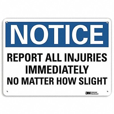 Notice Sign 7 in x 10 in Aluminum