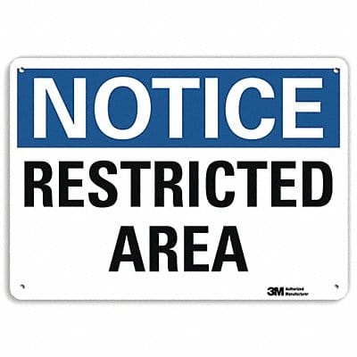 Notice Sign 10 in x 14 in Aluminum