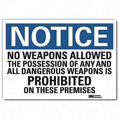 Notice Sign 7inx10in Reflective Sheeting