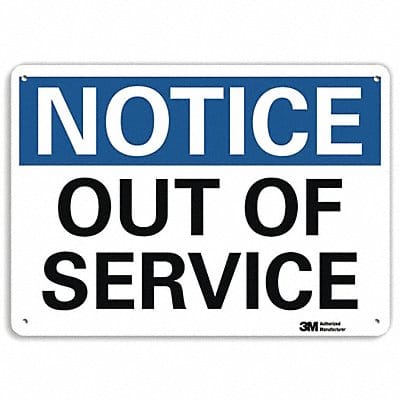 Notice Sign 10 inx14 in Aluminum