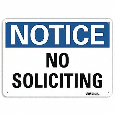 Notice Sign 7 in x 10 in Aluminum