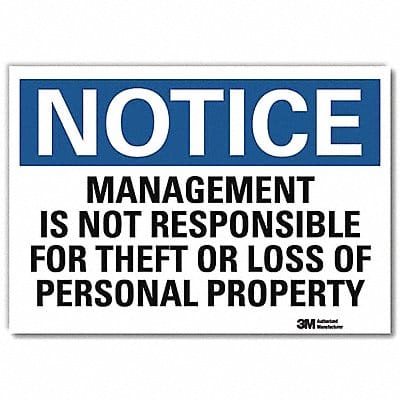 Notice Sign 7inx10in Reflective Sheeting