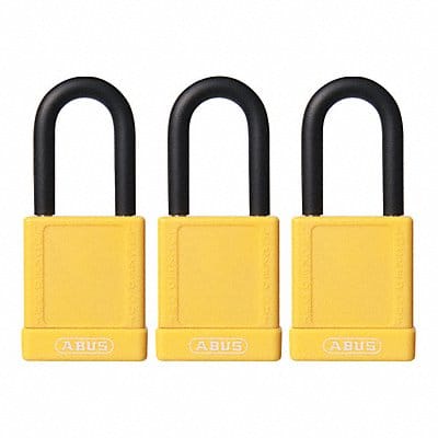 Lockout Padlock KA Yellow 1-3/4 H PK3