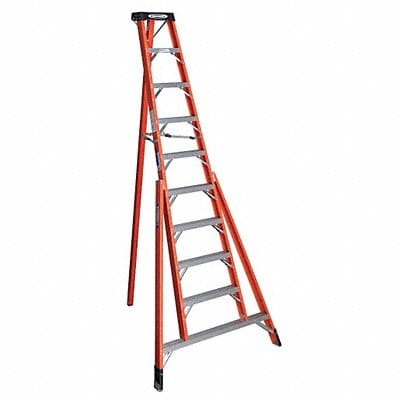 Tripod Stepladder H 10 ft Spread 71 In