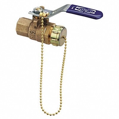 Bronze Ball Valve FNPT x Hose Cap 3/4 in