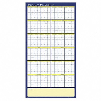 Yearly Wall Planner Reversible 60x26 In.