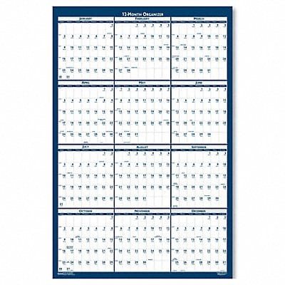 Wall Calendar Reverse/Erase 18x24 In.