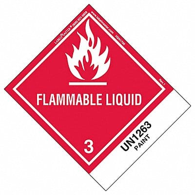 Flammable Liquid Label 100mm 120mm PK500