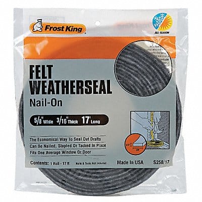 Weatherseal 17 ft Gray Felt