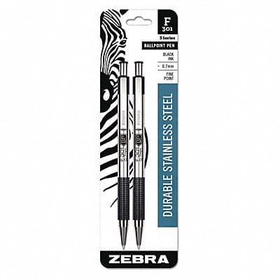 Ballpoint Pen Retractable Fine Black PK2