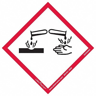 GHS Corrosion Label 4 H 4 W PK100