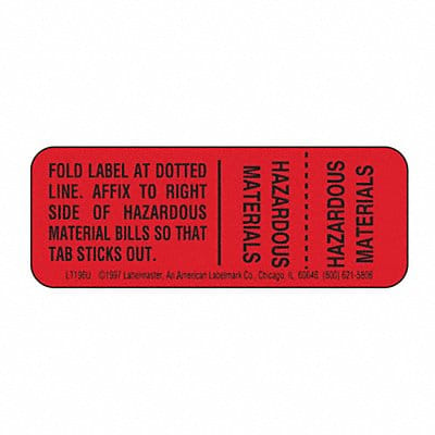 Hazmat Shipping Label 3/4 H 2 W PK500