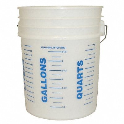 Mixing Bucket 5 gal Translucent Plastic