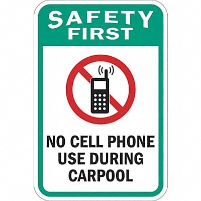 No Cell Phones Traffic Sign 24 x 18