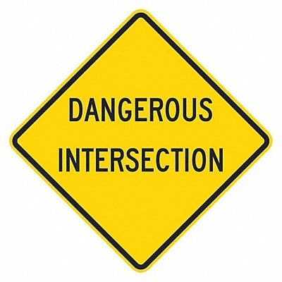 Dangerous Intersection Sign 24 x 24