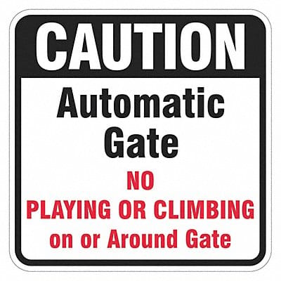 Rflctv Gate Caution Sign 18x18in Alum