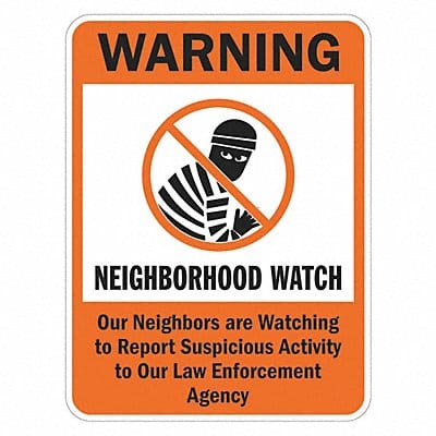 Rflctv Crime Watch Warning Sign 24x18in