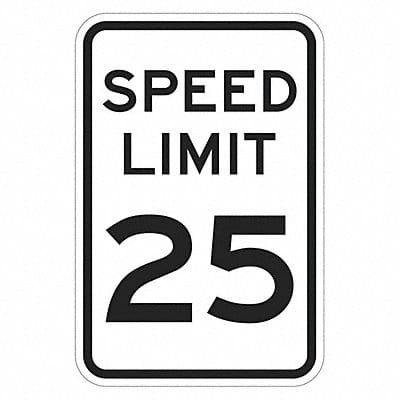 Speed Limit 25 Traffic Sign 24 x 18