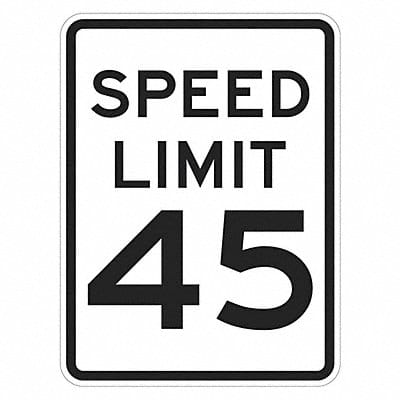 Speed Limit 45 Traffic Sign 24 x 18