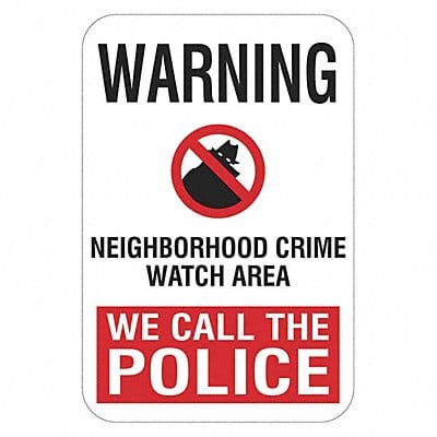 Rflctv Crime Watch Warning Sign 24x18in