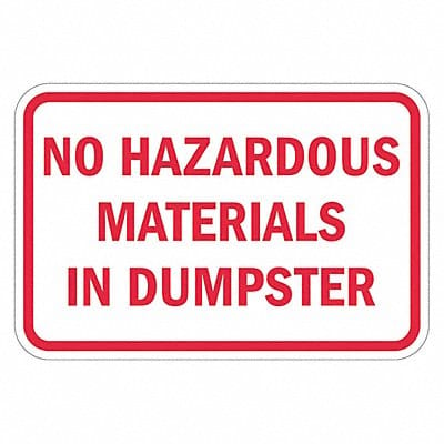 Rflctv Hazardous Materials Sign 12x18in