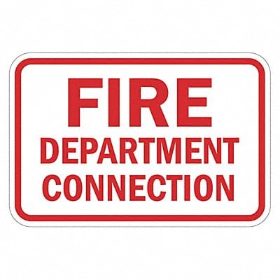 Rflctv Fire Connection Sign 12x18in Alum