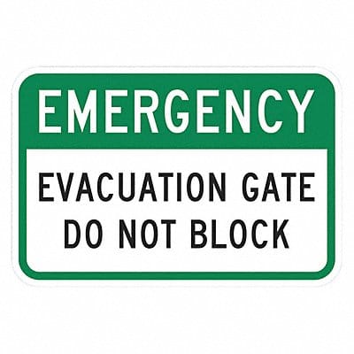 Rflctv Emergency Exit Sign 12x18in Alum