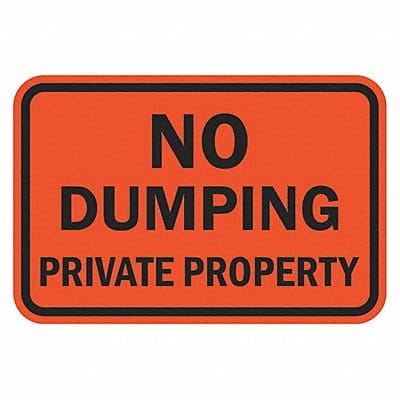 Reflective No Dumping Sign 12x18in Alum