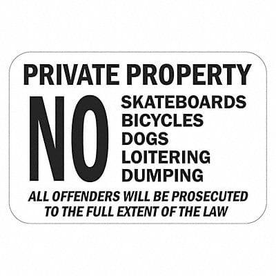 Rflctv No Skateboards Sign 12x18in Alum