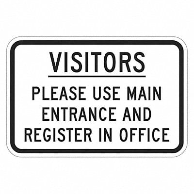 Rflctv Visitors Sign 12x18in Aluminum