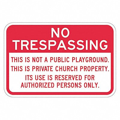 Rflctv No Trespassing Sign 12x18in Alum