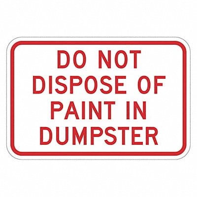 Reflective Dumpster Sign 12x18in Alumin