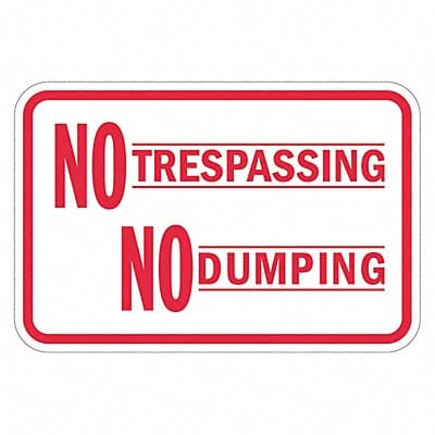 Rflctv No Trespassing Sign 12x18in Alum