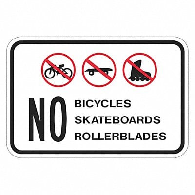 Rflctv No Skateboards Sign 12x18in Alum