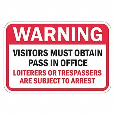 Rflct Visitors Warning Sign 12x18in Alum