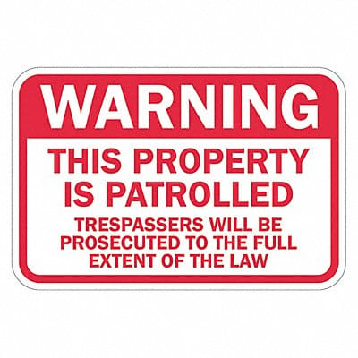 Rflctv No Trespassing Warn Sign 12x18in