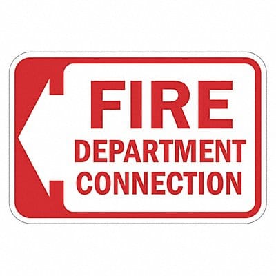 Rflctv Fire Connection Sign 12x18in Alum