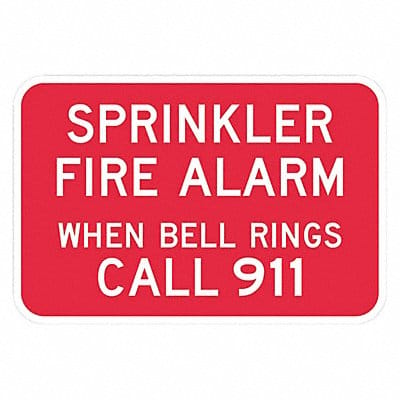 Reflective Fire Alarm Sign 12x18in Alum