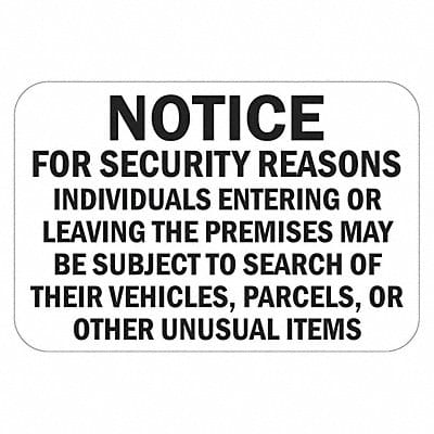 Rflctv Surveillance Notice Sign 12x18in