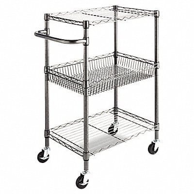 Three Tier Wire Rolling Cart 28x16x39