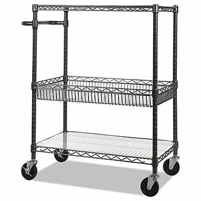 Three Tier Wire Rolling Cart 34x18x40